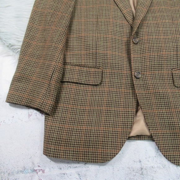 LAUREN RALPH LAUREN Lambswool Houndstooth Plaid Blazer Men Size 40S - Picture 6 of 12